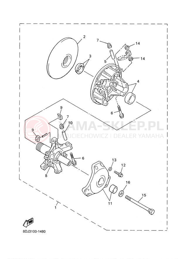 Schemat "Układ napędowy" do Yamaha VT500XLF