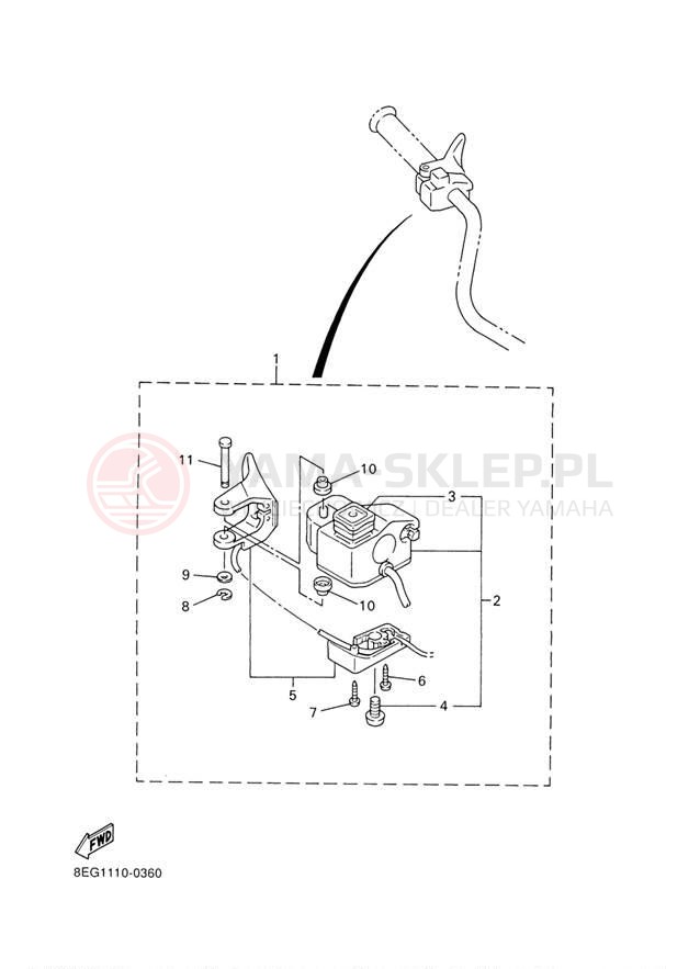 Schemat "Kierownica i osprzęt" do Yamaha PHAZER MOUNTAIN LITE PZ500MLF