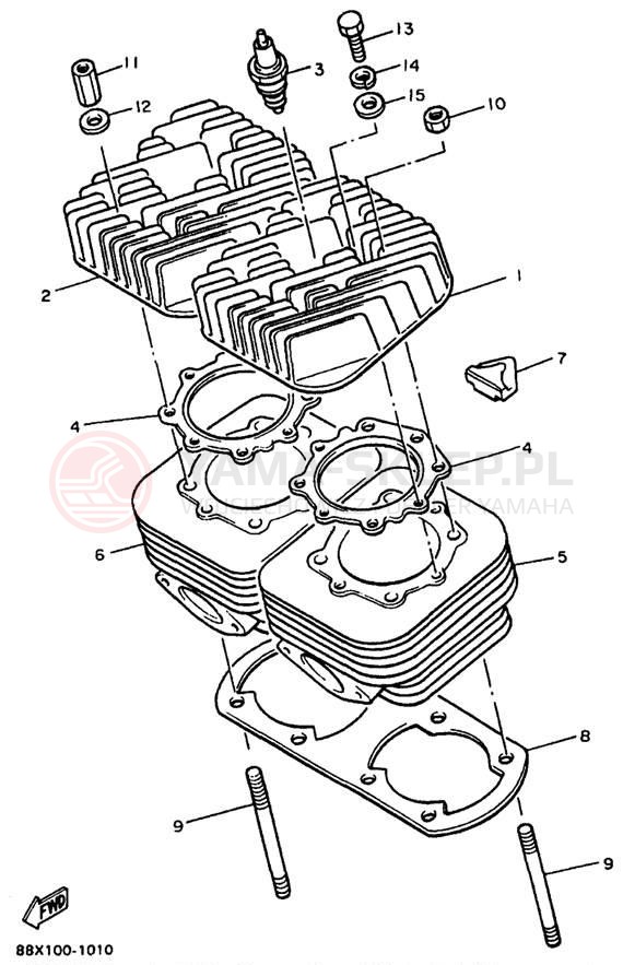 Schemat "cylinder" do Yamaha VENTURE XL VT480A