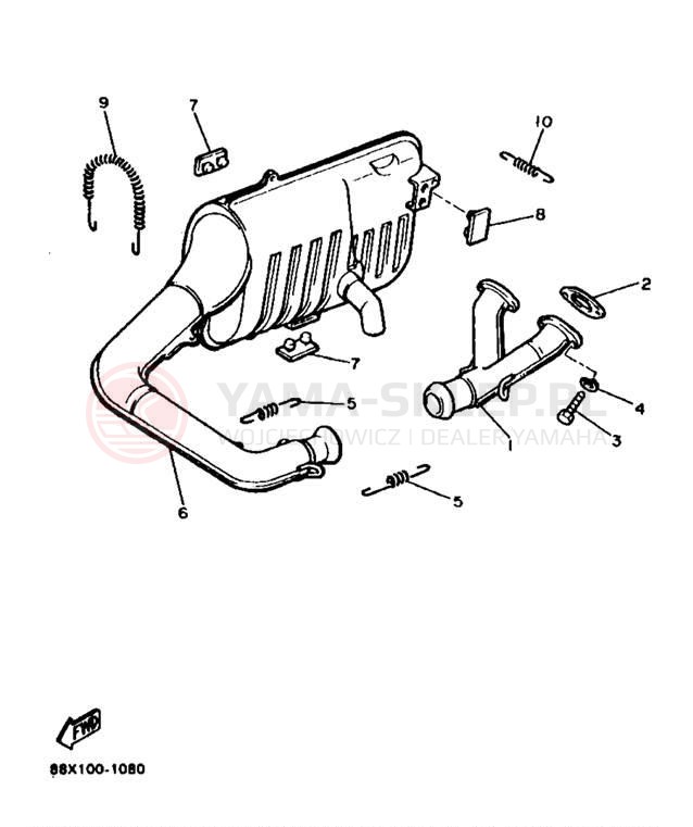 Schemat "Wydech końcowy" do Yamaha PHAZER SS ELECTRIC PZ480EB