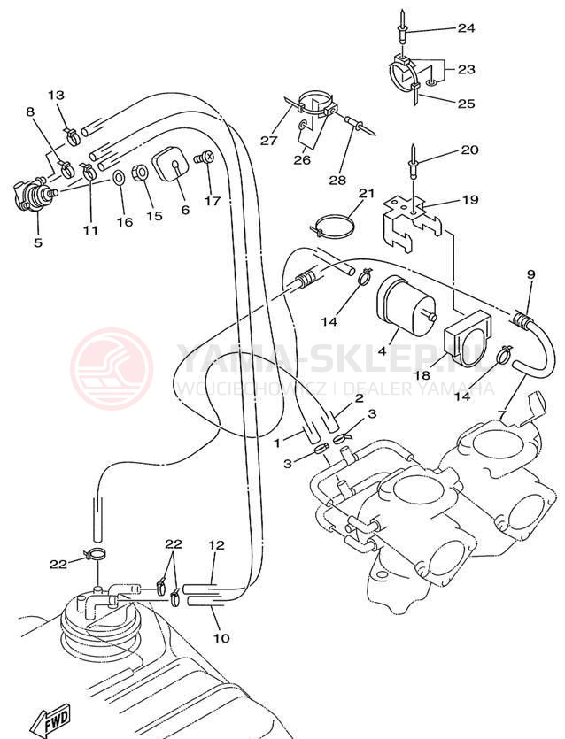 Schemat "Układ paliwowy" do Yamaha WAVE RUNNER XL760 XL760X