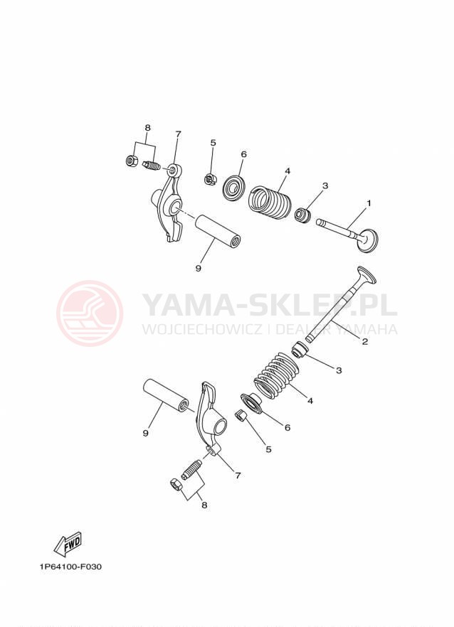 Schemat "zawory" do Yamaha TTR50E TTR50EF