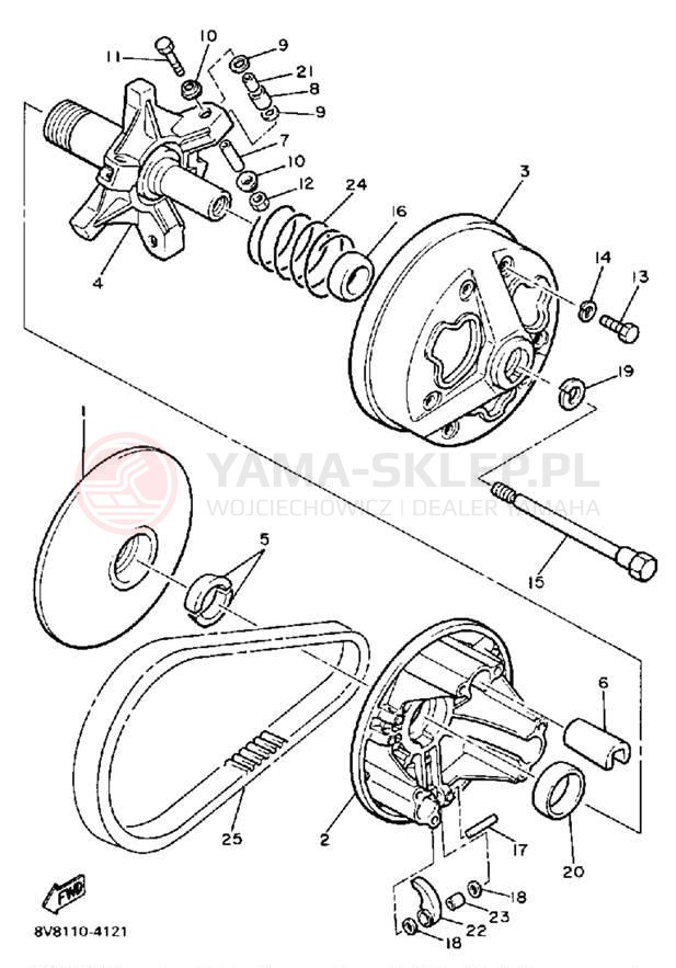 Schemat "PRIMARY SHEAVE" do Yamaha VK540 VK540M