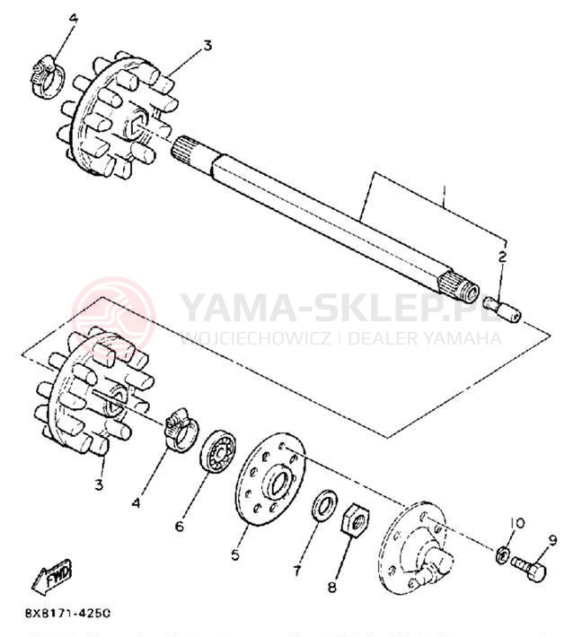 Schemat "Układ napędowy" do Yamaha BRAVO T (LONG TRACK) BR250TM