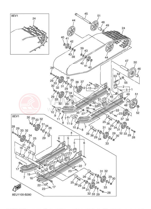 Schemat "Zawieszenie gąsiennicy" do Yamaha RX-1 LE RX10SH/RX10MSH
