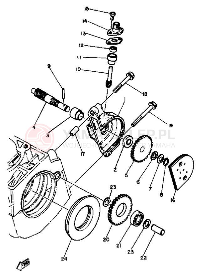 Schemat "PUMP DRIVE - GEAR" do Yamaha SS440E