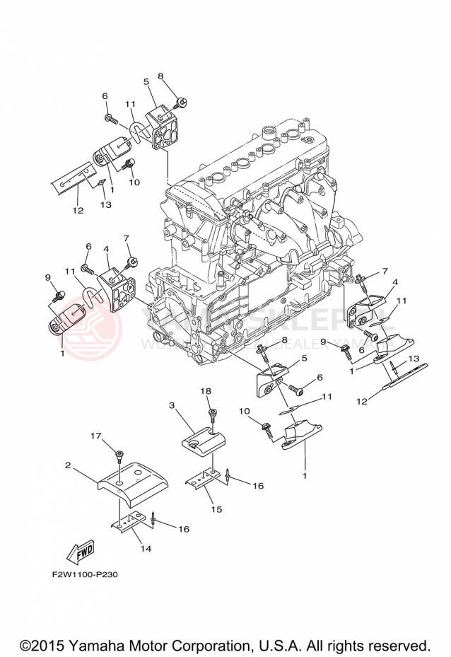 Schemat "Mocowanie silnika" do Yamaha VXR VX1800A-P