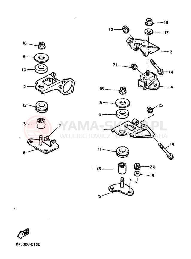 Schemat "Mocowanie silnika" do Yamaha PHAZER SS ELECTRIC PZ480EB