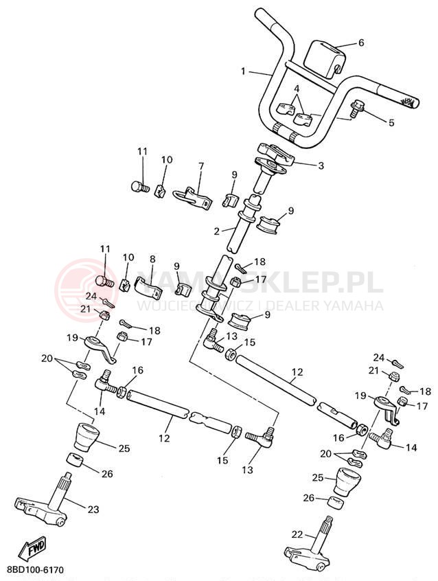 Schemat "Półki zawieszenia" do Yamaha BRAVO LT BR250TC