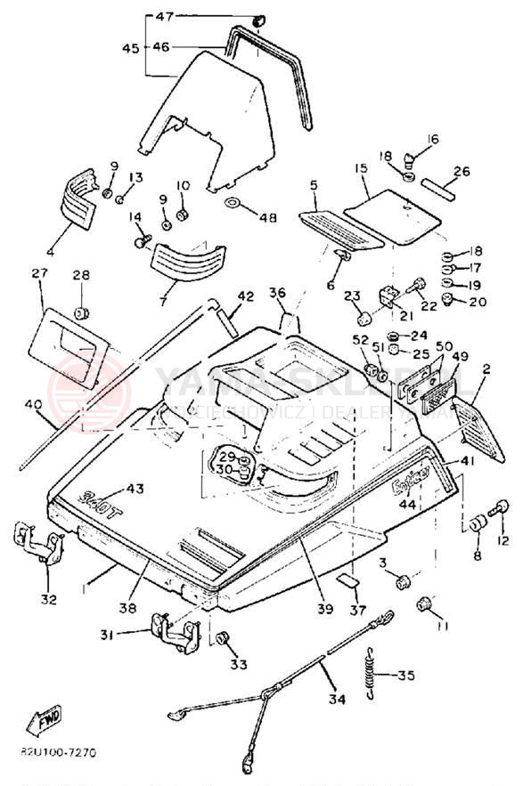 Schemat "SHROUD - WINDSHIELD" do Yamaha ET340TL