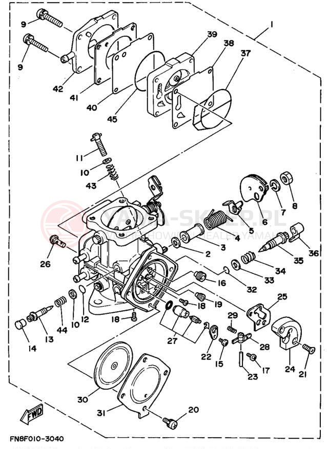 Schemat "Gaźnik" do Yamaha WAVE RUNNER PRO VXR WRB700S