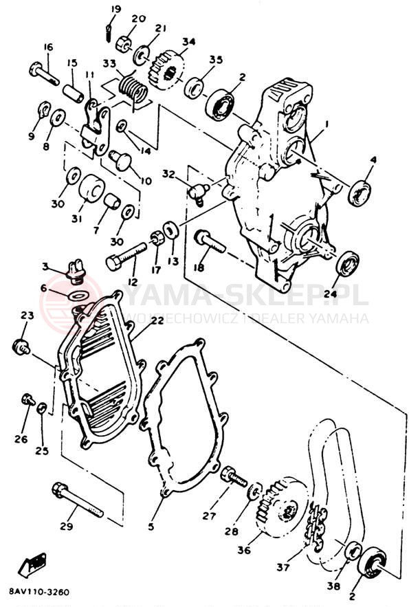 Schemat "Układ napędowy" do Yamaha EXCITER II EX570T