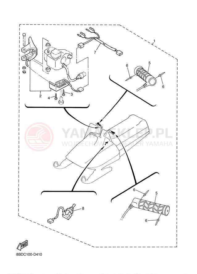 Schemat "THUMB WARMER KIT" do Yamaha BRAVO BR250TW
