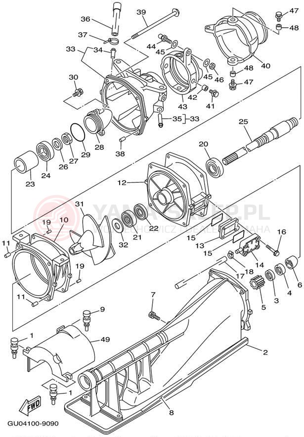 Schemat "JET UNIT" do Yamaha WAVE RUNNER GP800 GP800X