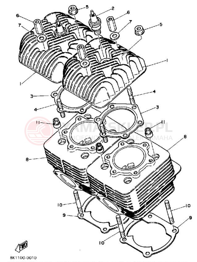 Schemat "cylinder" do Yamaha SRV SR540G