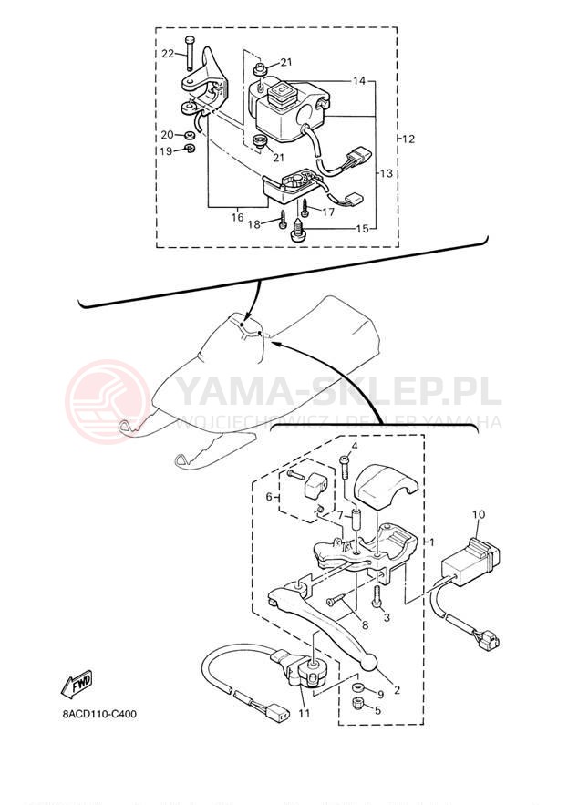 Schemat "Kierownica i osprzęt" do Yamaha VK540 III VK540EJ