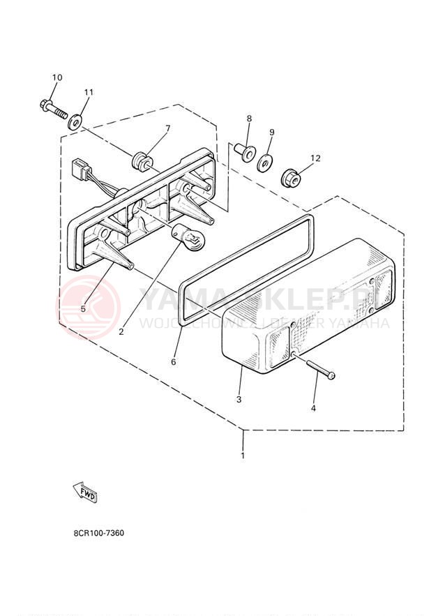 Schemat "lampa tył" do Yamaha PHAZER MOUNTAIN LITE PZ500MLD