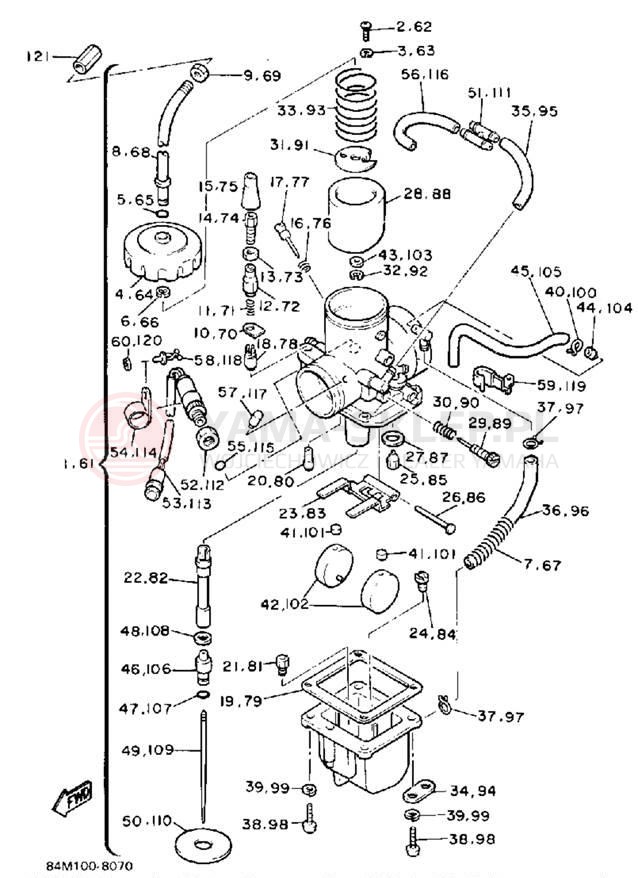 Schemat "Gaźnik" do Yamaha EXCITER EX570M