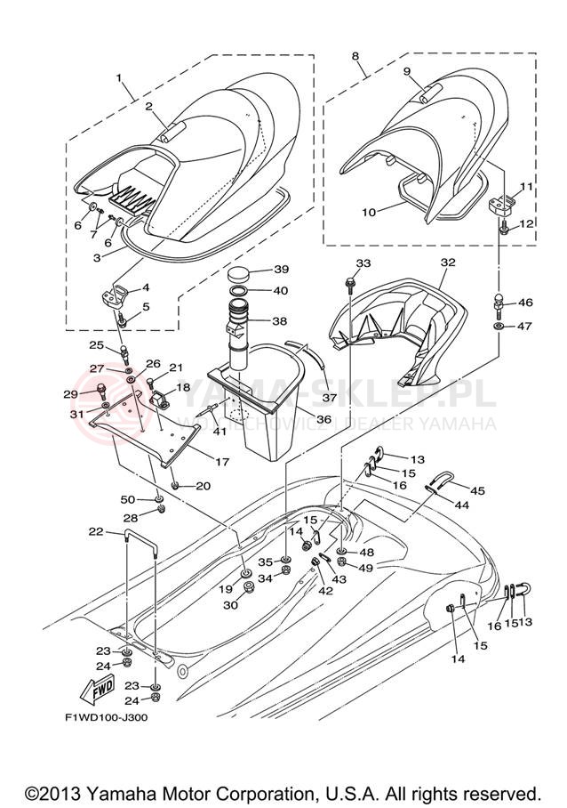 Schemat "Siedzenie i schowek" do Yamaha FX CRUISER SHO FX1800AJ