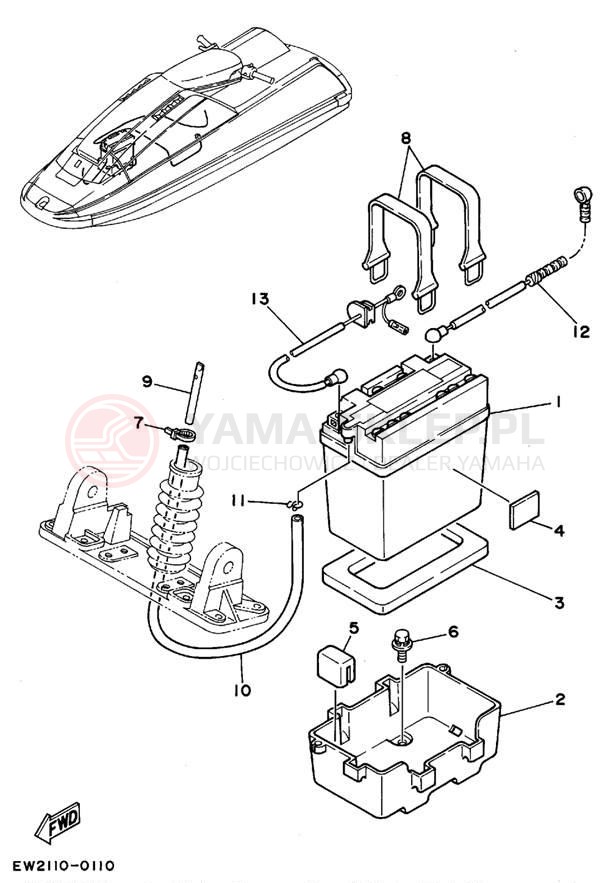 Schemat "układ elektryczny" do Yamaha SUPER JET SJ700T