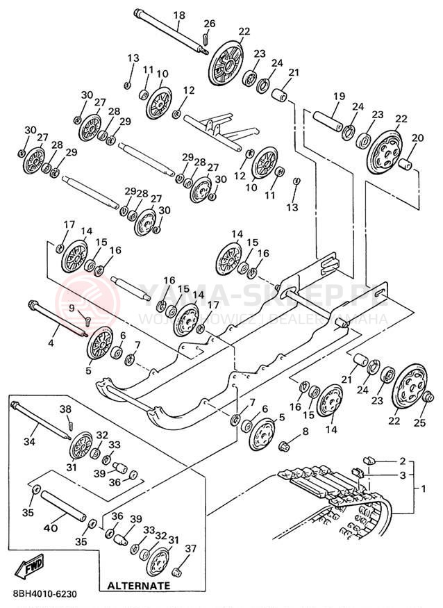 Schemat "Zawieszenie gąsiennicy" do Yamaha PHAZER MOUNTAIN LITE PZ480STC