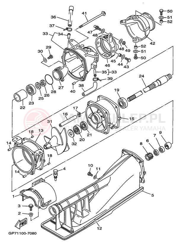 Schemat "JET UNIT" do Yamaha WAVE RUNNER GP760 GP760V
