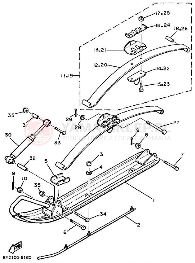 Schemat "płozy" do Yamaha ENTICER 340 ET340K