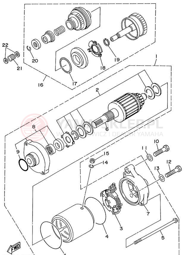 Schemat "rozrusznik" do Yamaha WAVE RUNNER XL760 XL760X