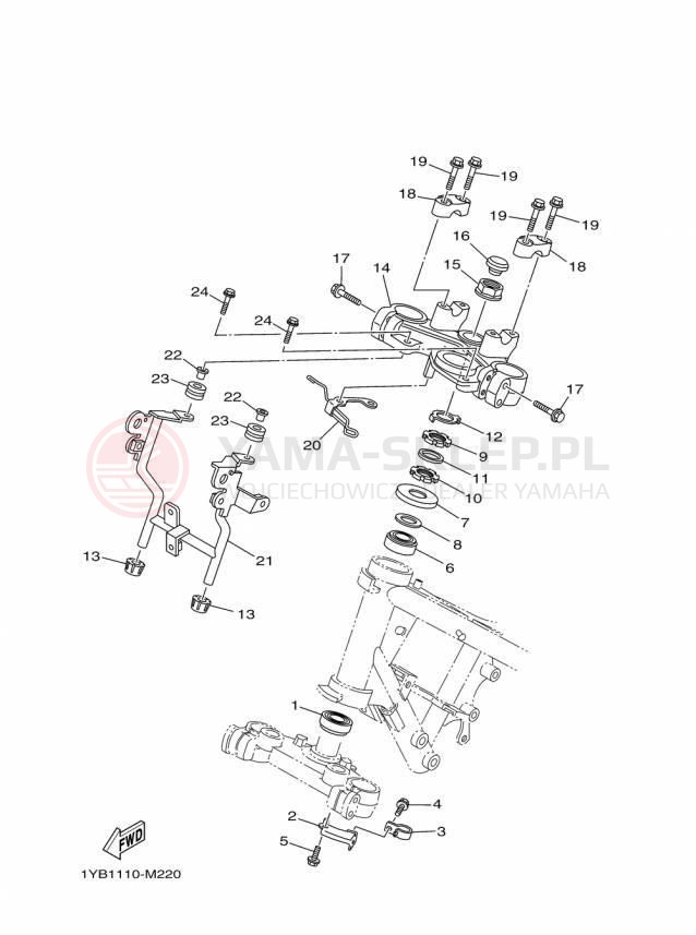 Schemat "Półki zawieszenia" do Yamaha XT250 XT250F/XT250FC
