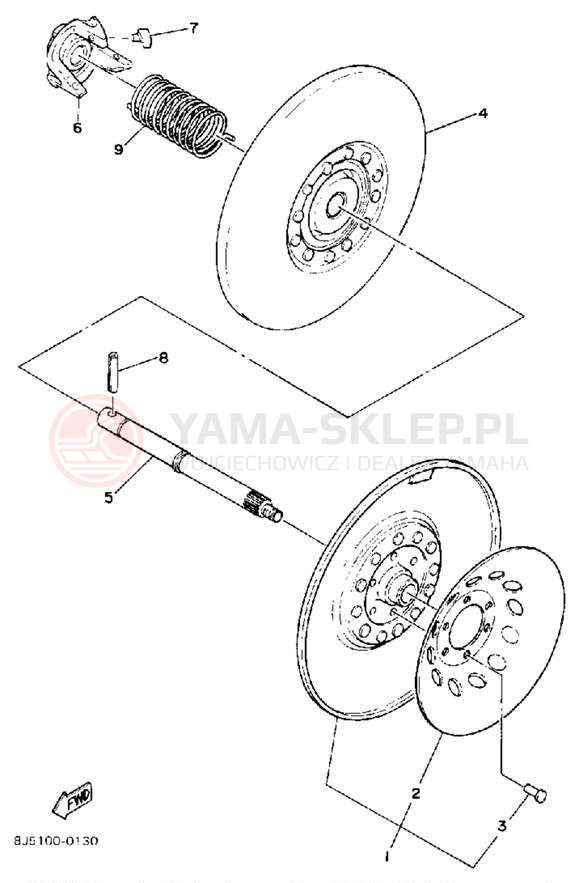 Schemat "Przeniesienie napędu" do Yamaha EXCEL III EC340M