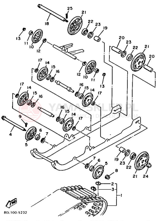 Schemat "Zawieszenie gąsiennicy" do Yamaha XL-V XL540P