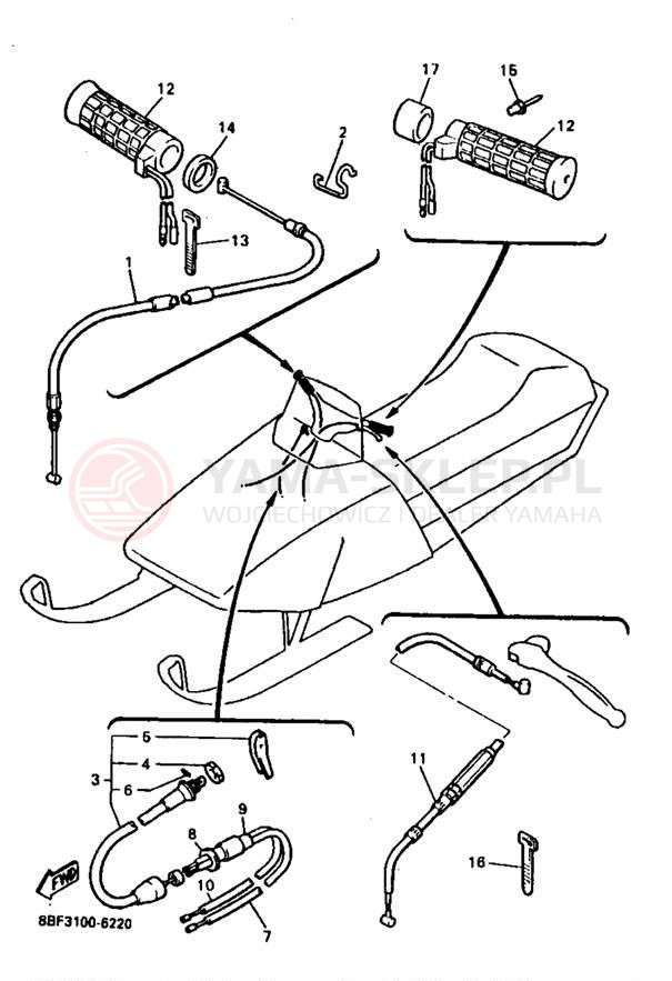 Schemat "Układ chlodzenia" do Yamaha PHAZER SS ELECTRIC PZ480EB
