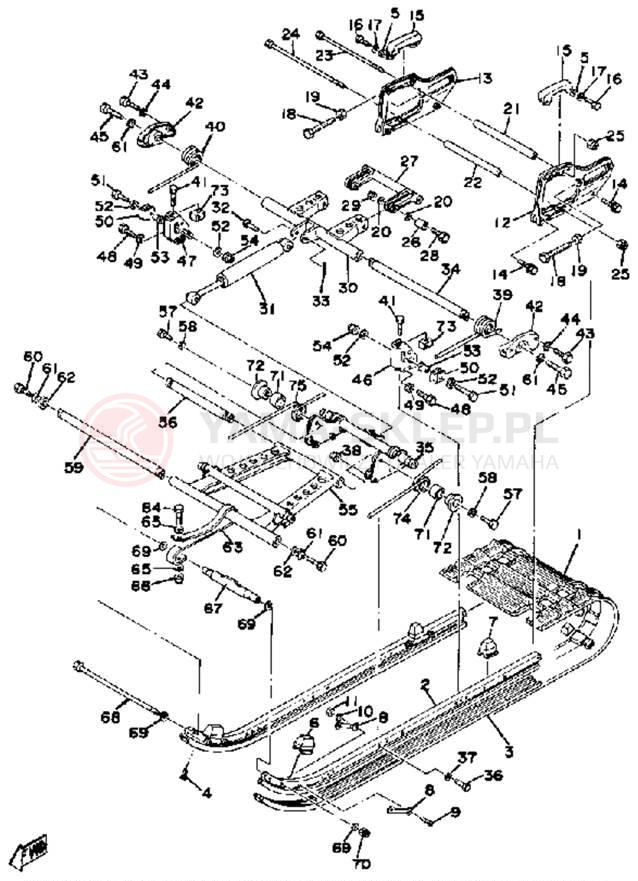 Schemat "TRACK SUSPENSION" do Yamaha EX440C