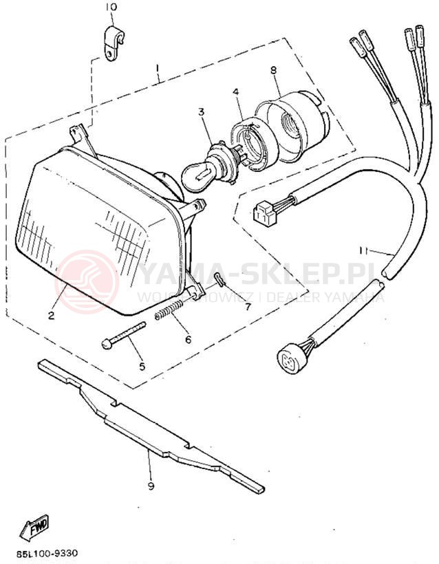 Schemat "Lampa przód" do Yamaha OVATION LE CS340EU