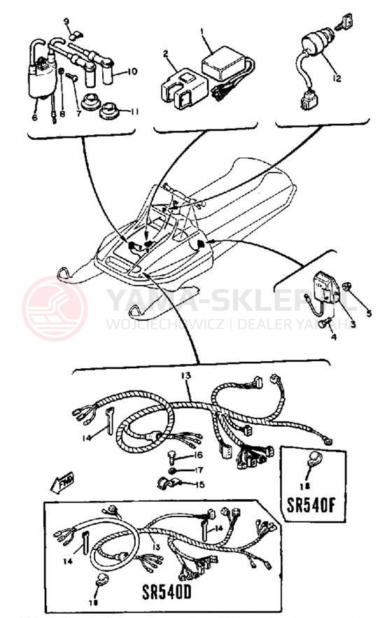Schemat "układ elektryczny" do Yamaha SR540F