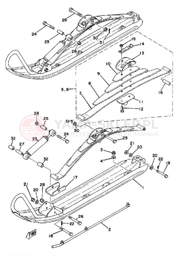 Schemat "płozy" do Yamaha SRX440C