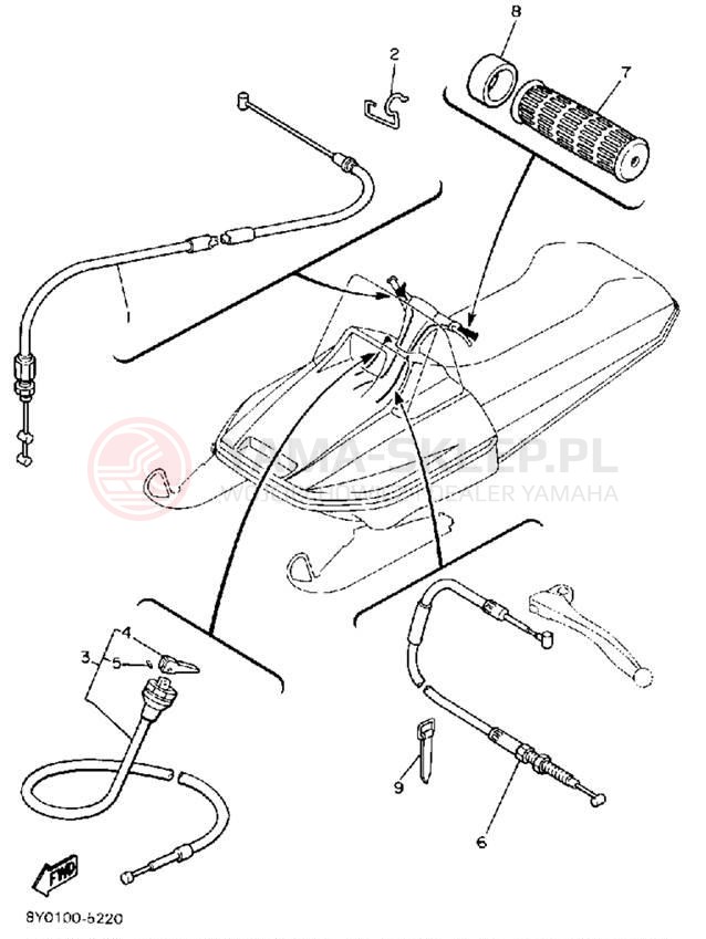 Schemat "Układ chlodzenia" do Yamaha SRV SR540J