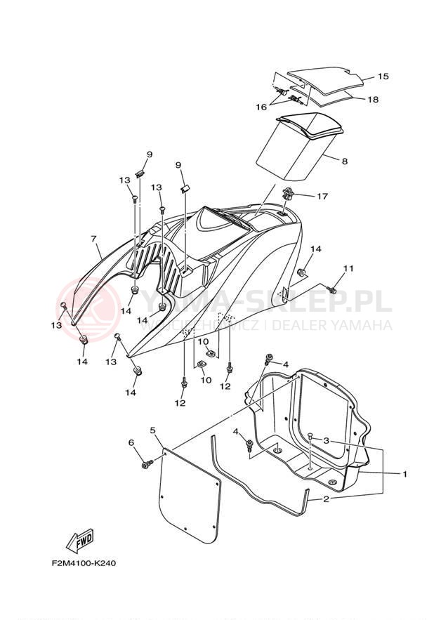 Schemat "ENGINE HATCH" do Yamaha VXS VX1800K