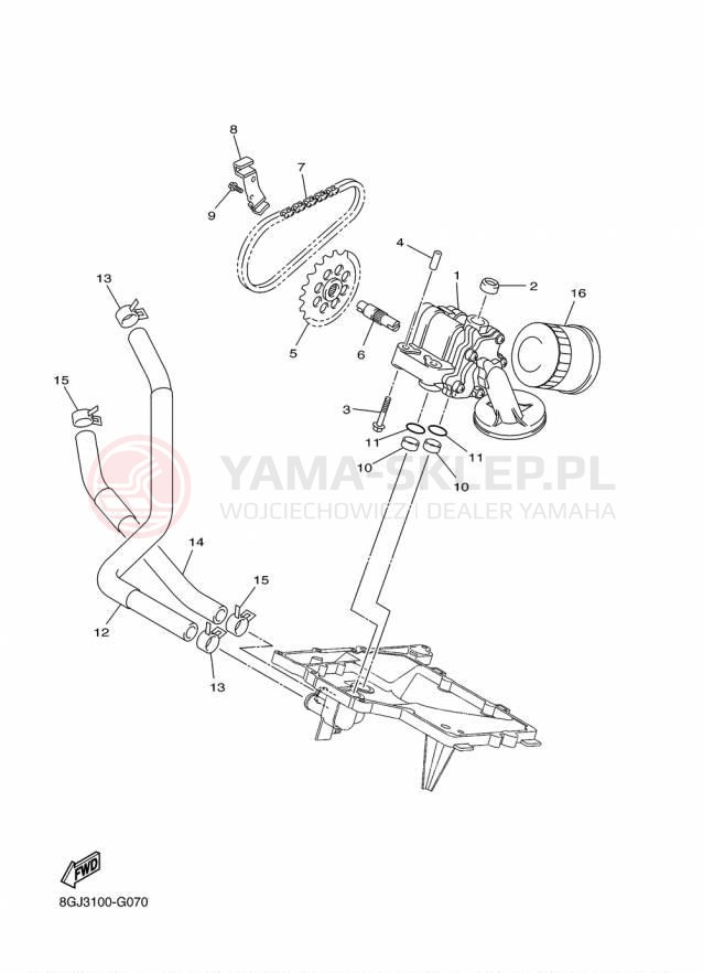 Schemat "Pompa olejowa" do Yamaha PHAZER XTX PZ50XTFB