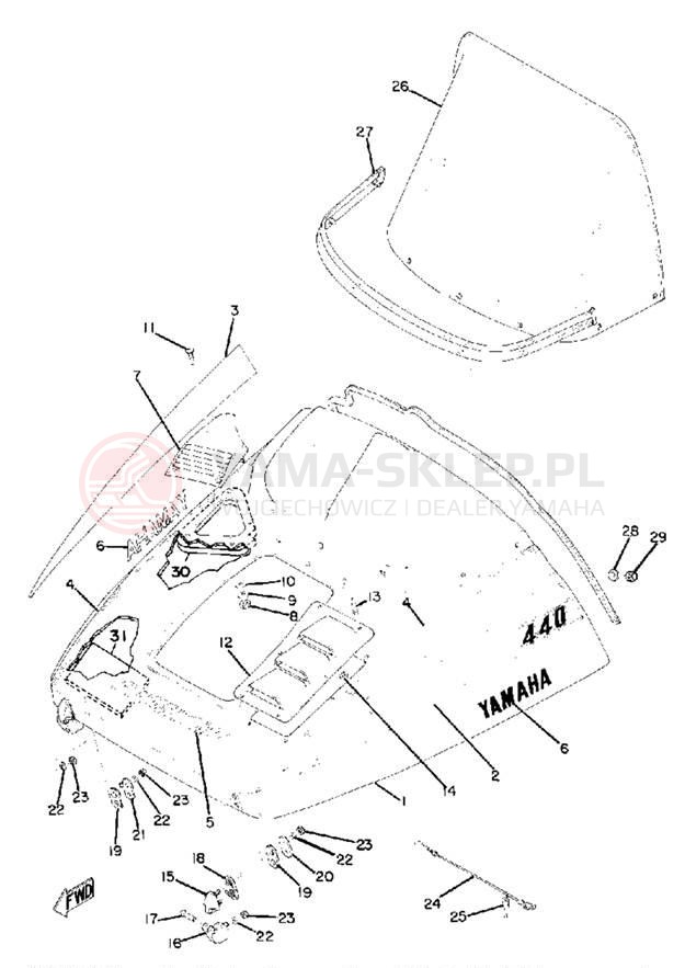 Schemat "Osłony" do Yamaha PR440
