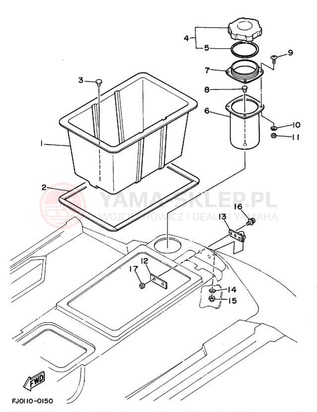 Schemat "HULL & DECK" do Yamaha WAVE RUNNER III GP WRA700T