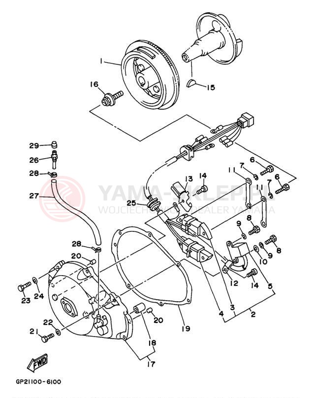 Schemat "prądnica" do Yamaha WAVE VENTURE 760 WVT760V
