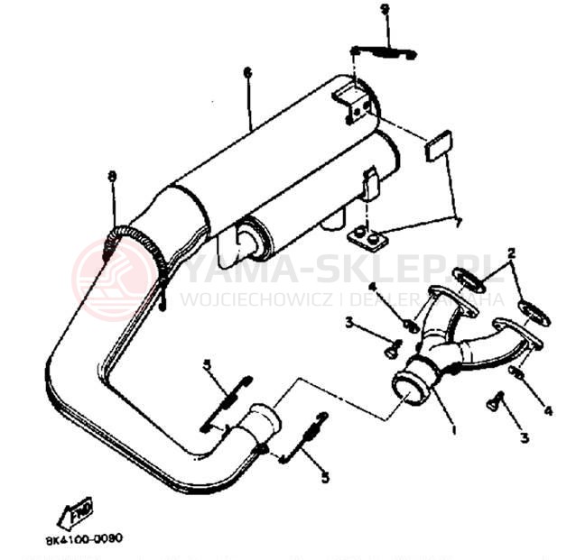 Schemat "wydech" do Yamaha SR540F