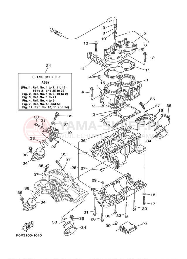 Schemat "Obudowa silnika - cylinder" do Yamaha XL800 XA800Z