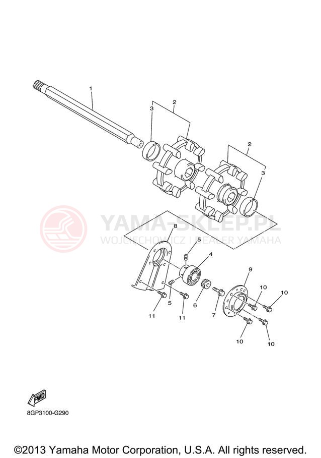 Schemat "Układ napędowy" do Yamaha PHAZER MTX PZ50MTXL/PZ50MTXW
