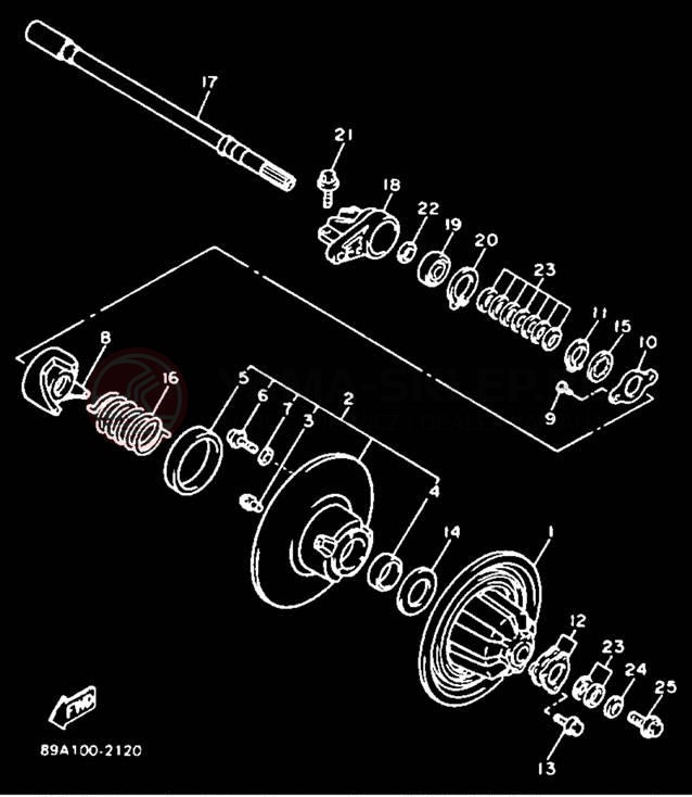 Schemat "Przeniesienie napędu" do Yamaha VMAX-4 VX750S