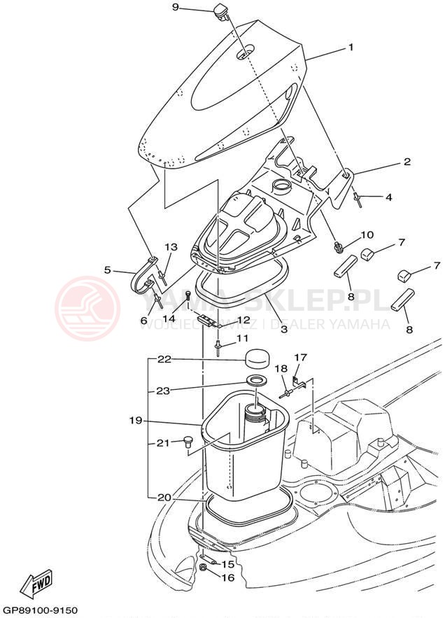 Schemat "ENGINE HATCH" do Yamaha WAVE RUNNER GP760 GP760X