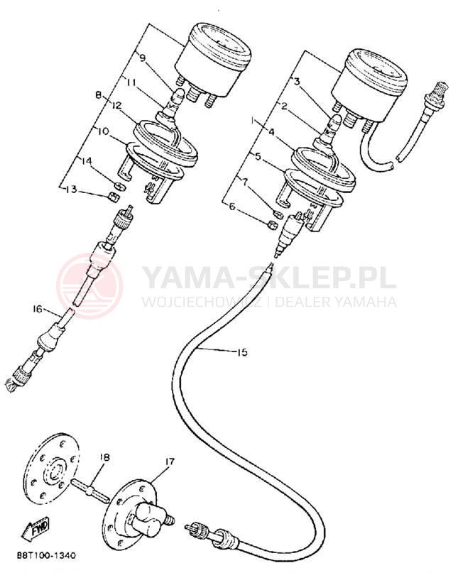 Schemat "licznik" do Yamaha VENTURE XL VT480R
