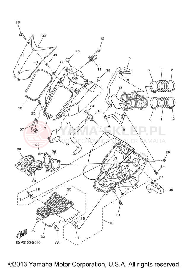 Schemat "Wtrysk paliwa" do Yamaha PHAZER RTX PZ50RTXL/PZ50RTXW