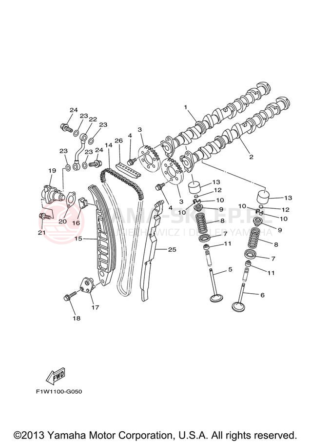 Schemat "zawory" do Yamaha WAVERUNNER FZS GX1800AJ